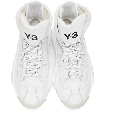 Shop Y-3 White Hokori High-top Sneakers In Off White /