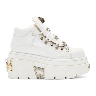 Shop Gucci White Koire Platform Boots In 9014 White