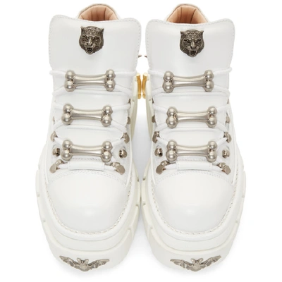 Shop Gucci White Koire Platform Boots In 9014 White