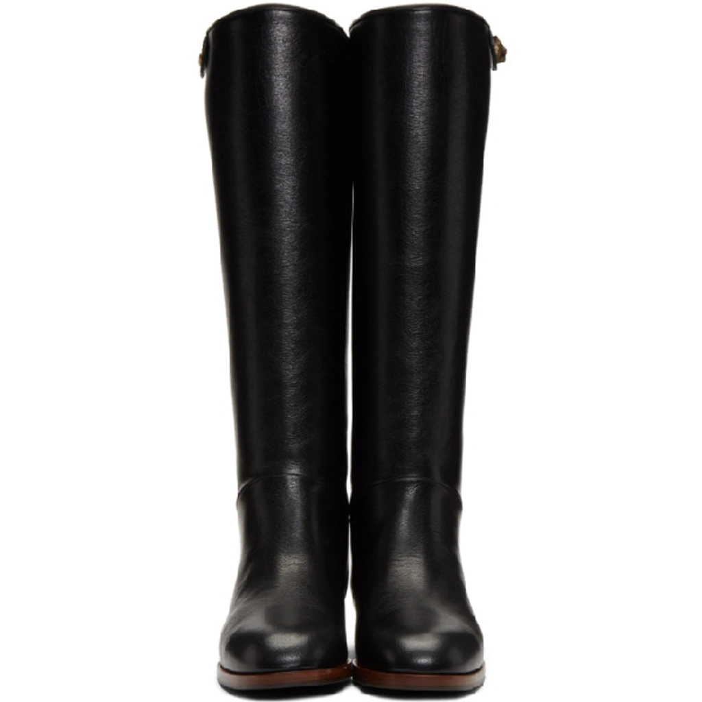 Gucci Rebelle Leather Boots In Black ModeSens