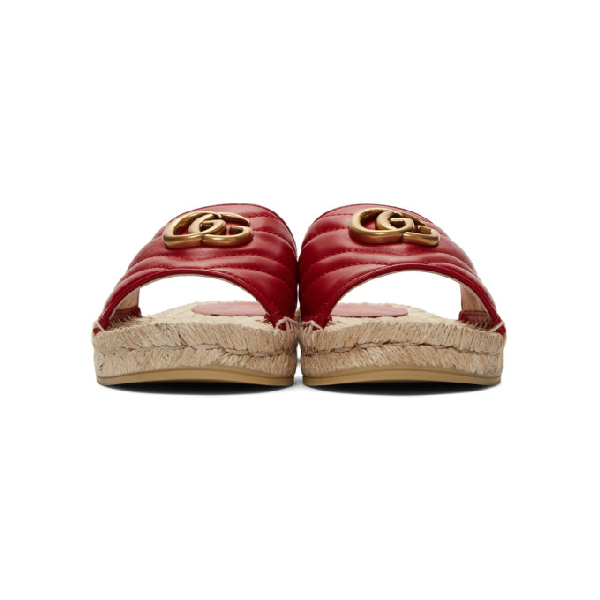 pilar gg matelassé espadrille slide sandal