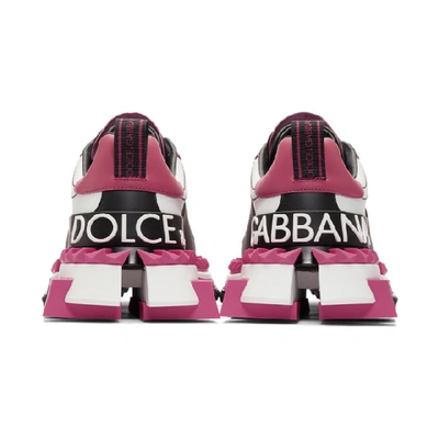 Shop Dolce & Gabbana Dolce And Gabbana Pink And Black Super Queen Sneakers In 8g109 White