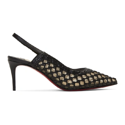 Shop Christian Louboutin Black Cage & Sling 70 Heels In Bk01 Black