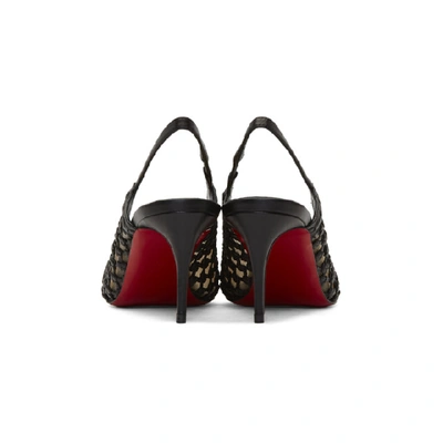 Shop Christian Louboutin Black Cage & Sling 70 Heels In Bk01 Black