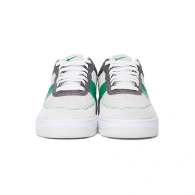 Shop Nike Grey And Green Air Force 1 07 Prm 1fa19 Sneakers In 100 Whtgold