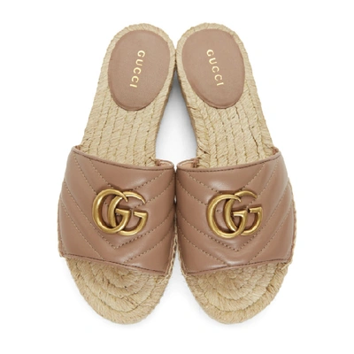 Shop Gucci Pink Charlotte Espadrille Sandals In 5729 Pink