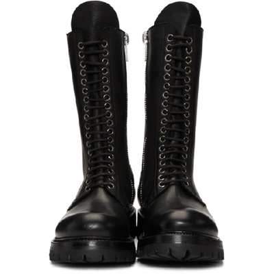 Shop Rick Owens Black Army Boots In 09 Black