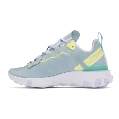 Shop Nike Blue React Element 55 Sneakers In 301 Oceanam