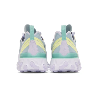 Shop Nike Blue React Element 55 Sneakers In 301 Oceanam