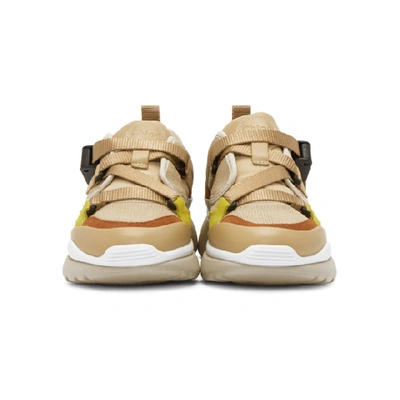 Shop Chloé Chloe Tan And Beige Sonnie Sneakers In 6i5 Maple P