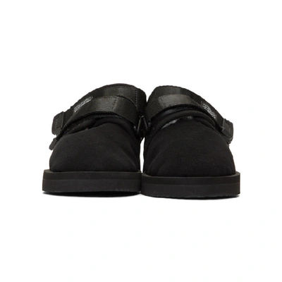 Shop Suicoke Black Shearling Nots-m Sandals