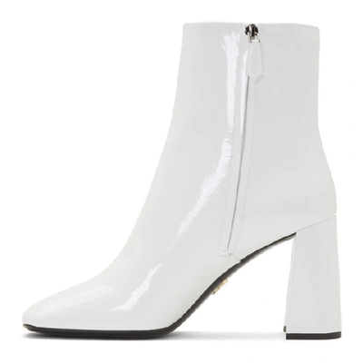 Shop Prada White Patent Vernice Boots