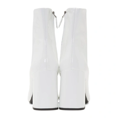 Shop Prada White Patent Vernice Boots