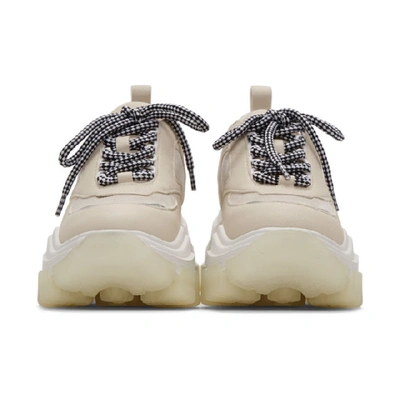 Shop Prada Beige Oversized Chunky Sneakers In Talk