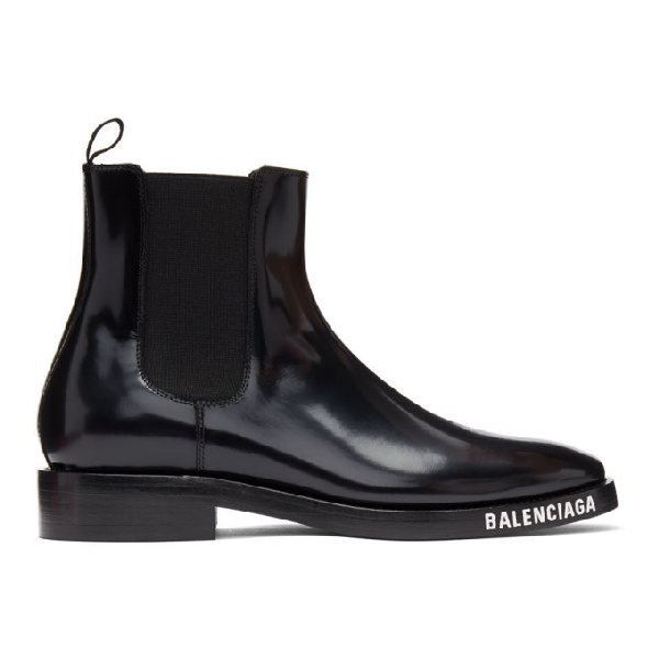 balenciaga leather chelsea boots