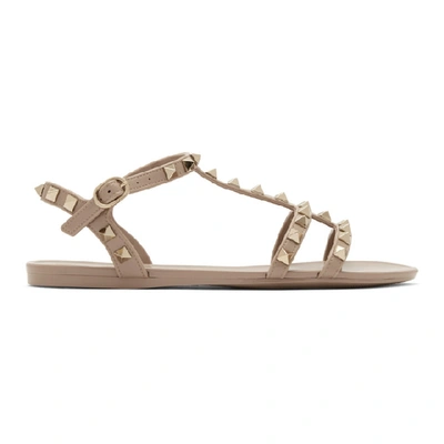 Rockstud Flat Rubber Sandal for Woman in Water Rose