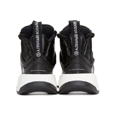Shop Mm6 Maison Margiela Black Padded High-top Sneakers In T8013 Black