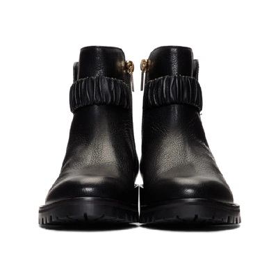 Shop Jimmy Choo Black Leather Holst Flat Boots