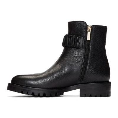 Shop Jimmy Choo Black Leather Holst Flat Boots