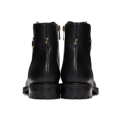 Shop Jimmy Choo Black Leather Holst Flat Boots