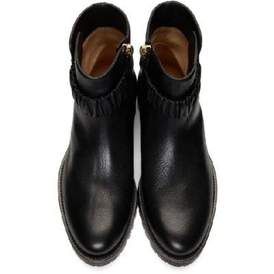 Shop Jimmy Choo Black Leather Holst Flat Boots