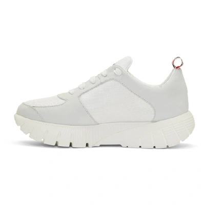 Shop Thom Browne White Raised Tech Running Sneakers In 100 White