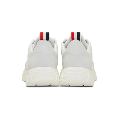 Shop Thom Browne White Raised Tech Running Sneakers In 100 White