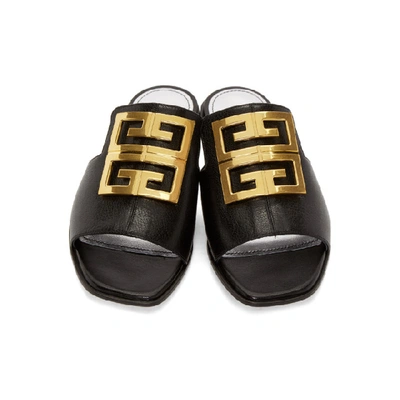 Shop Givenchy Black 4g Flat Mules