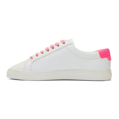 Shop Saint Laurent White & Pink Andy Sneakers In White/fluo Fuchsia