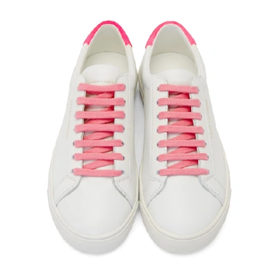 Shop Saint Laurent White & Pink Andy Sneakers In White/fluo Fuchsia