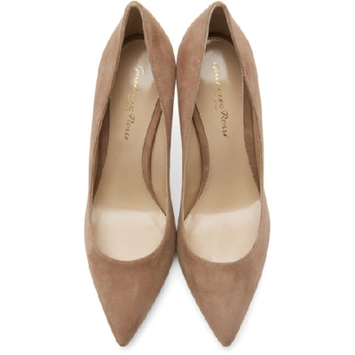 Shop Gianvito Rossi Pink Suede Gianvito 85 Heels In Praline