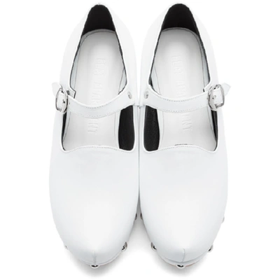 Shop Flat Apartment White Mary Jane Platform Ballerina Flats