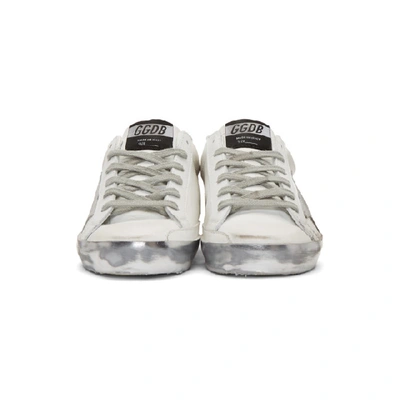 Shop Golden Goose White And Silver Superstar Sneakers