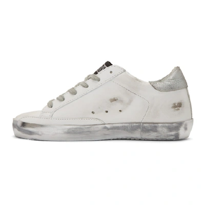 Shop Golden Goose White And Silver Superstar Sneakers