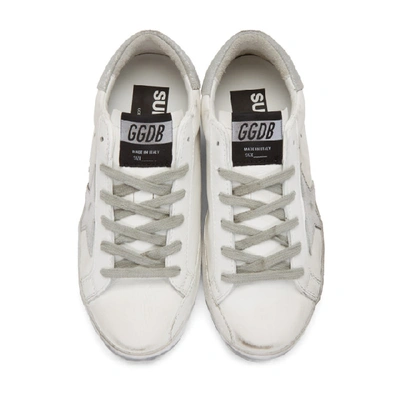 Shop Golden Goose White And Silver Superstar Sneakers