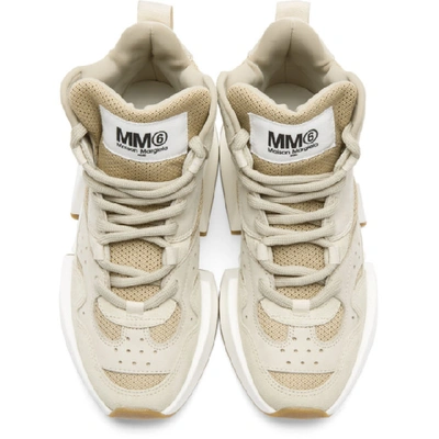 Shop Mm6 Maison Margiela Beige High-top Chunky Sneakers In T2014 Wh Sw
