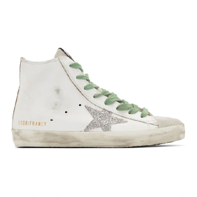 Shop Golden Goose White And Silver Francy Sneakers