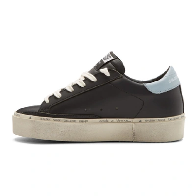 Shop Golden Goose Black Hi Star Sneakers In Black/sky