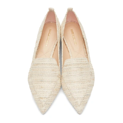 Shop Nicholas Kirkwood White Tweed Beya Loafers In Um2 Natural