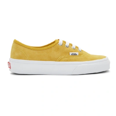 Shop Vans Yellow Suede Authentic Sneakers In Mango