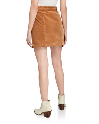Shop 7 For All Mankind Button-front Mini Skirt In Penny