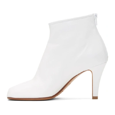 Shop Maison Margiela White Stiletto Tabi Boots