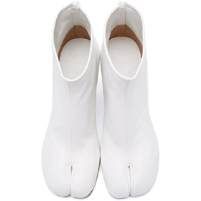 Shop Maison Margiela White Stiletto Tabi Boots