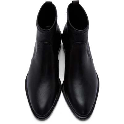 Shop Alexander Wang Black Stretch Kori Boots