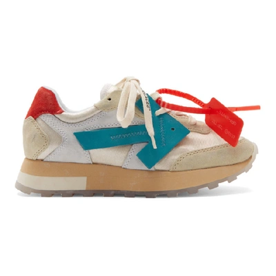 Shop Off-white White And Blue Hg Runner Sneakers In White Blue
