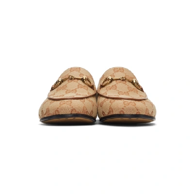 Shop Gucci Beige Gg Jordaan Loafers