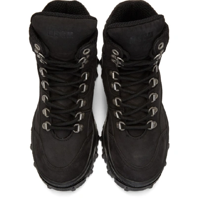 Shop Msgm Black Tractor Sneakers In 99 Black