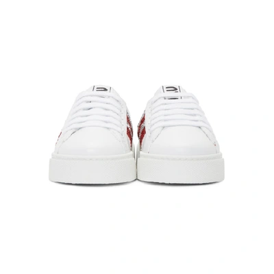 Shop Miu Miu White Glitter Sneakers