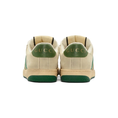 Shop Gucci White Screener Sneakers In 9582 Du