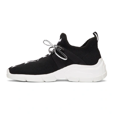 Shop Prada Black Knit Logo Trainers